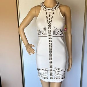 Bardot white bodycon studded dress. Women’s size XS